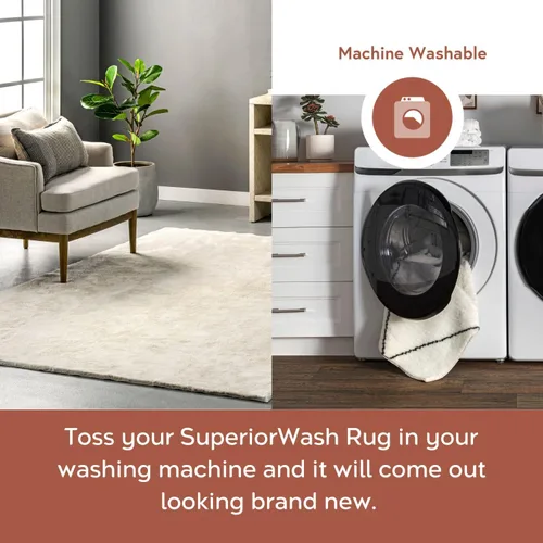Vista 4 de nuLOOM Alfombra de Área Cuadrada de 6 pies Cozy Plush SuperiorWash, Lavable a Máquina, Antideslizante, Alfombra Shag Suave y Esponjosa para Sala