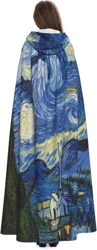 Vista 4 de Galaxy Space - Capa unisex de longitud completa con capucha para Halloween, fiesta de vampiros para adultos