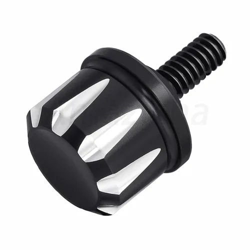 Vista 6 de Amazicha Tornillo de tornillo de asiento negro de acero inoxidable compatible con asiento Harley Davidson con rosca de 1/4 "-20