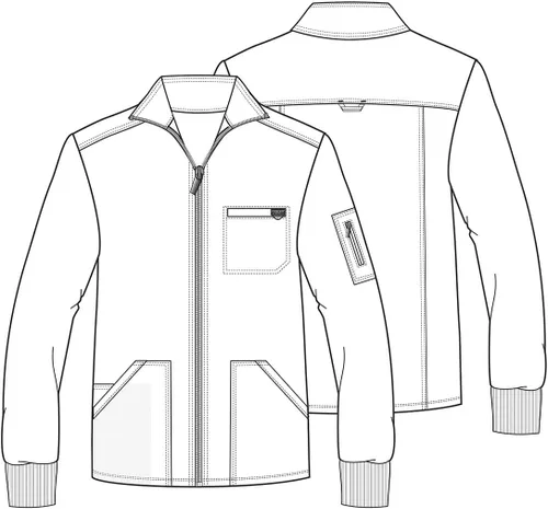 Vista 6 de Cherokee Workwear WW Revolution WW320 - Chaqueta con cremallera frontal para hombre Azul marino