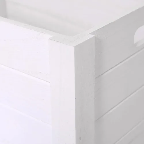 Vista 6 de Cajas modernas de madera blanca para almacenamiento, cajas decorativas rústicas, juego de 3 cajas de almacenamiento de madera extra grandes