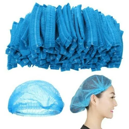 Vista 8 de Bluehill 100 piezas Red de pelo de 21 pulgadas desechables Bouffant Caps Redecillas azules, cubierta para el cabello, no plisadas Gorros