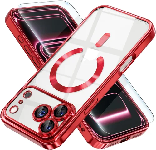 Vista 31 de Misea Funda magnética para iPhone 14 compatible con MagSafe [nunca amarillenta] [protección contra caídas de grado militar] protector completo