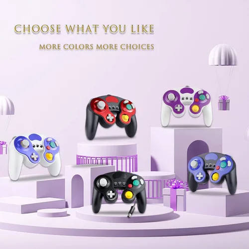 Vista 6 de XIKAYADA Gamecube Controller, Upgraded TURBO & HD Vibration Function, Wired Game Controller for Wii & GC, Double Color Design Style Classical