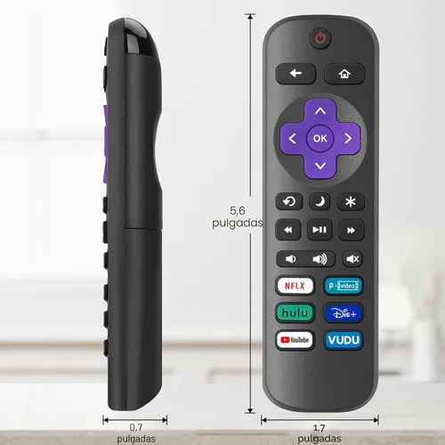 Vista 6 de Paquete de 4 controles remotos de repuesto solo para Roku TV, compatible con todos los TCL Roku/Hisense Roku/Onn Roku/Sharp/Philips Roku