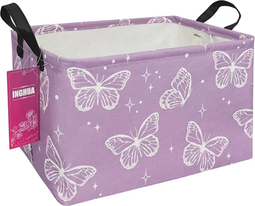 Vista 22 de Cesta de almacenamiento rectangular de tela con organizador de tela para juguetes, libros, ropa, regalos, mascotas - Perfecta para el hogar Rec