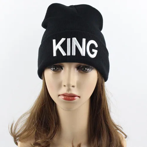 Vista 6 de MIUNIKO 2 gorros de invierno con capucha de calavera de rey y reina para parejas