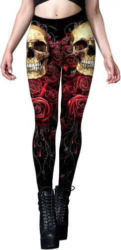 Vista 2 de Pantalones de impresión digital para mujer, mallas elásticas en el tobillo