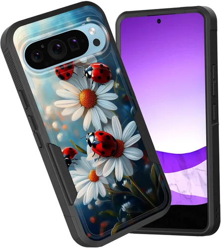 Vista 47 de Funda para Pixel 6A, funda híbrida de doble capa resistente a prueba de golpes de policarbonato duro de silicona suave TPU para Google Pixel 6A