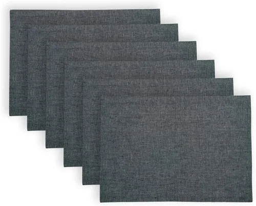 Vista 30 de Solino Home Athena - Juego de 4 manteles individuales cuadrados de lino natural claro de 14 x 14 pulgadas, manteles individuales 100 % lino puro