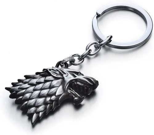 Vista 5 de REINDEAR Llavero de metal oficial de Game of Thrones House Stark Sigil Crest