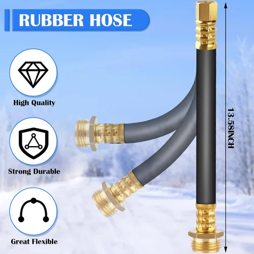 Vista 7 de Kit de invierno para RV mejorado Boltigen, manguera de invierno de 17'' para RV con medidor de presión de aceite y válvula de control, kit