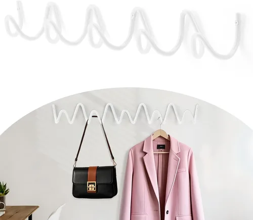 Vista 9 de Perchero de Pared con Montaje en Pared, Ganchos de Pared Creativos con Capacidad de 20KG, Fácil Instalación, Ganchos Multiusos para Abrigo, Negro