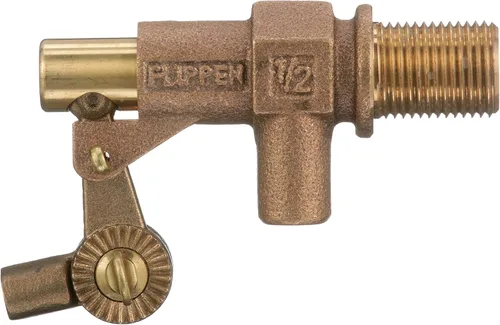 Vista 2 de Watts Serie 500 Válvula de flotador de bronce resistente de 1/2", entrada roscada NPT hembra, Montaje en pared de tanque, Brida mecanizada, Brazos