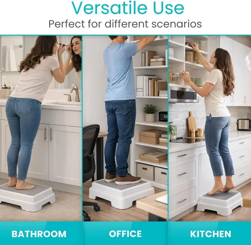 Vista 6 de Escalón para baño de Vive, escalón ayuda para baño para entrada y salida de la tina, escalón antideslizante reduce el riesgo de lesiones