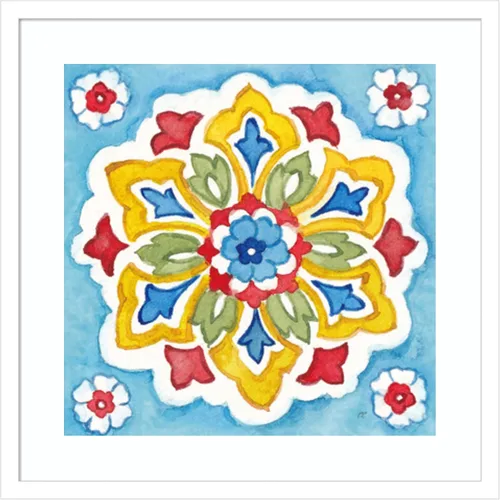 Vista 10 de Amanti Art Lienzo enmarcado para pared, 21 x 21 pulgadas, diseño de azulejos turcos IV de Cynthia Coulter, póster enmarcado para decoración