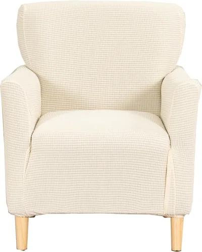 Vista 53 de CRFATOP - Funda elástica para sillón de mediados de siglo moderno de 1 pieza, fundas de silla de acento de jacquard con brazos, fundas de silla