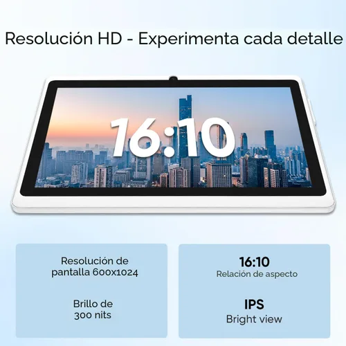 Vista 5 de HNVHNV Tablet Android 15 de 7 Pulgadas, 9 GB RAM 32 GB ROM 1 TB Expansión, Procesador Quad-core, Cámara Dual, WiFi 5G/2.4G, Bluetooth, Control Negro