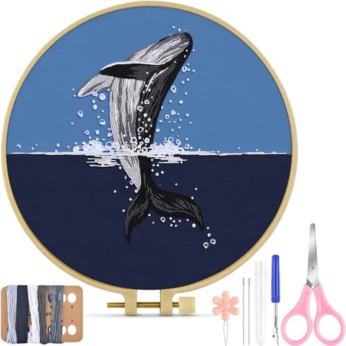 Vista 21 de TINDTOP Kit de Bordado para Principiantes Adultos, Kit de Bordado de Pájaros para Principiantes, Incluye Tela de Bordado Aros Hilos para Amantes