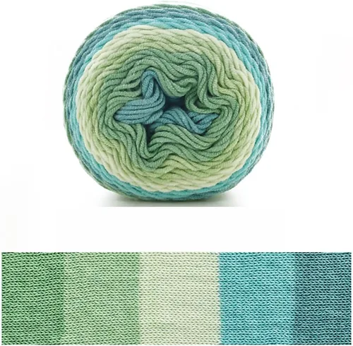 Vista 25 de Hilo de color de algodón para tartas, hilo multicolor arcoíris para tejer y tejer a ganchillo, 2 bolas de 7.05 oz, 45% algodón, 55% acrílico, hilo