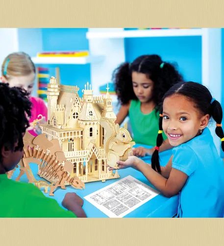 Vista 7 de Puzzled Rompecabezas 3D Estegosaurio Dinosaurio Madera Artesanía Kit de Modelo de Construcción Divertido y Educativo DIY Juguete de Dino de Madera