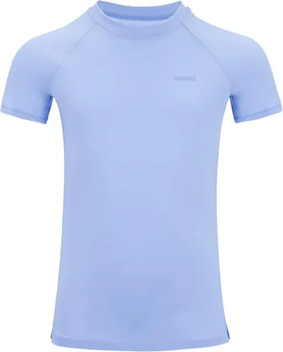 Vista 2 de Badeke UPF 50+ Youth Kids Sun Protection Rash Guard Short SleeveSports Lightweight Quick Dry ShirtKids Surf Swim Crew Neck