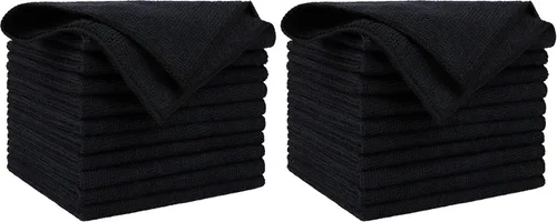 Vista 45 de AIDEA - Paño de limpieza de microfibra, 10 unidades, toallas de microfibra negras, 12 x 12 pulgadas Microfiber Towels for Cars, Wash Cloths, Lint