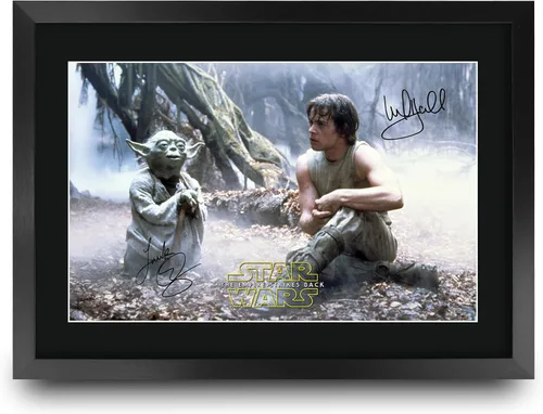 Vista 36 de HWC Trading Star Wars Episodio 1 La Amenaza Fantasma Regalos Presentación Impresa Autografiada Montaje para Fans de Recuerdos de Películas - 16" x
