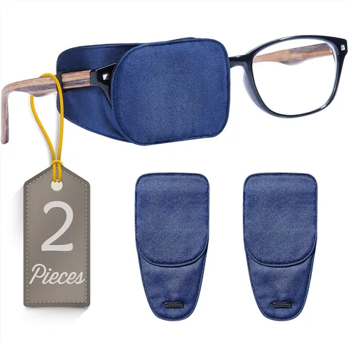 Vista 32 de Parche de ojo de seda Astropic para gafas de adultos y niños para cubrir cualquier ojo (Mediano, Violeta)