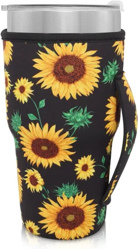 Vista 34 de Fundas Aislantes de Neopreno Portavasos con Asa para Vasos Tumbler de 20oz, Funda Reutilizable para Café Helado Para Tazas de Café de 30oz - 32oz