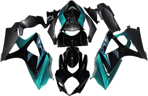 Vista 19 de Kit de carenado negro púrpura para 2007 2008 Suzuki K7 GSXR1000 07 08 GSX-R1000 Carrocería ABS plástico cuerpo marco conjunto