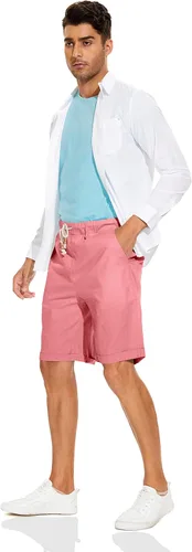 Vista 5 de Boisouey - Pantalones cortos de verano para hombre, de lino, estilo informal