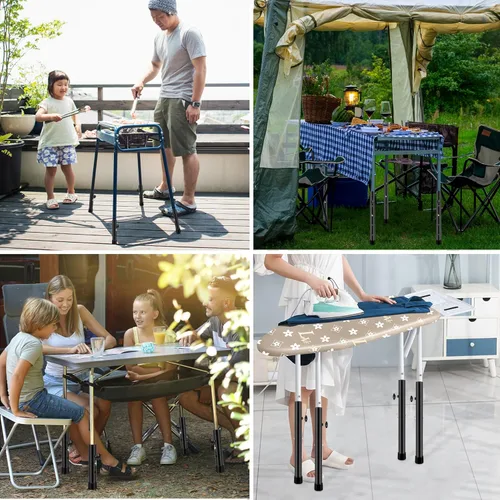 Vista 5 de (PAQUETE DE 4) Extensores de Patas de Mesa Plegables, Elevadores de Patas de Mesa Plegables de Acero Altamente Duraderos, Extensiones de Patas