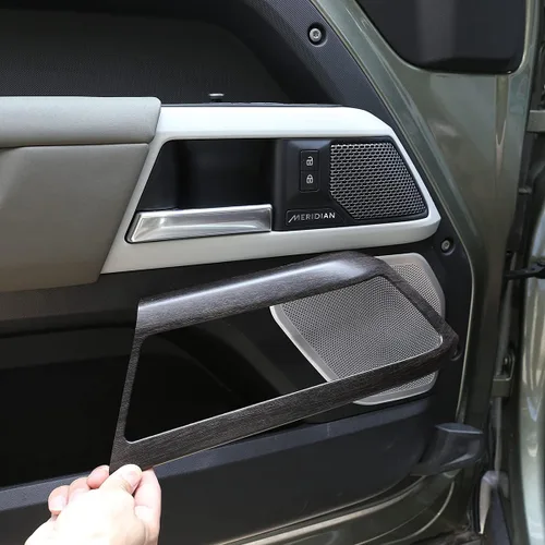 Vista 9 de YIWANG Cubierta de plástico ABS para manija interior de puerta para Land Rover Defender 90 2020-2022, accesorios de automóvil, juego de 2 piezas