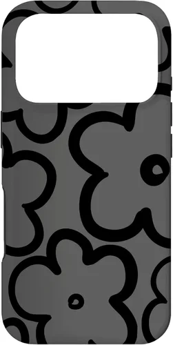 Vista 30 de Cute Flower Pattern Wildflower Charcoal Grey Black Floral Case for iPhone 17