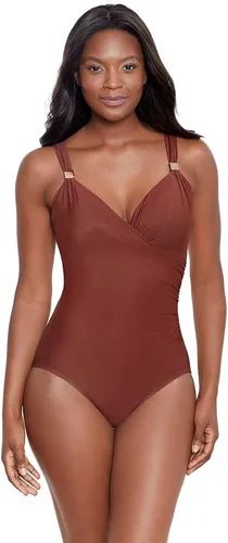 Vista 7 de Miraclesuit Traje de baño de una pieza con brasier con aros y control de abdomen para mujer