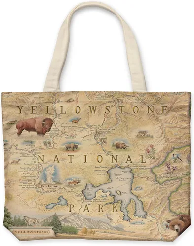 Vista 12 de Xplorer Maps Bolsa de lona con asas, bolsa de compras de comestibles de tela, bolsa reutilizable y ecológica, 100% algodón, lavable