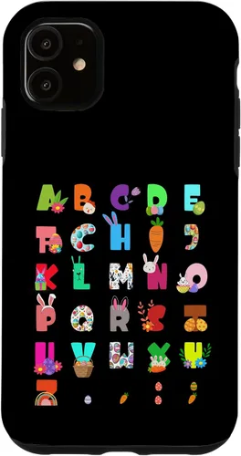Vista 8 de Cute Alphabet Funny Easter Day ABC Letters Egg Rabbit Case for iPhone 17