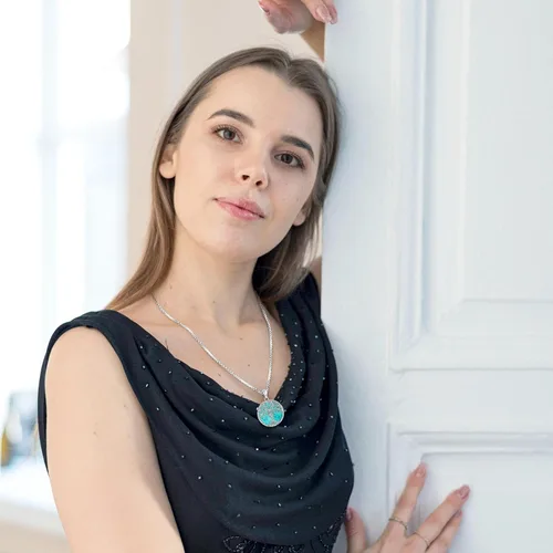 Vista 6 de Eusense Joyas de turquesa para mujer, collar de piedra lunar, collar de turquesa, plata de ley 925, joyería occidental para mujer, pulseras