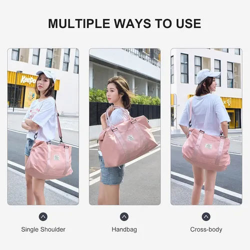 Vista 7 de Sport Travel Duffle Bag Large Gym Tote Bag for Women, Weekender Bag Carry on Bag for Airplane, Ladies Beach Bag Overnight Bag Waterproof Bag Luggage