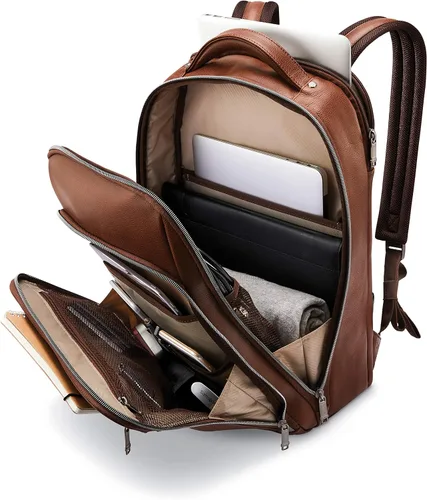 Vista 5 de Samsonite Mochila clásica de cuero, Coñac, Mochila clásica de cuero