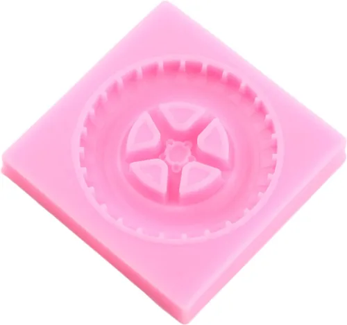 Vista 8 de Zixiang Molde redondo 3D para fondant, molde de silicona con forma de rueda de camión para decoración de pasteles, decoración de cupcakes, arcilla