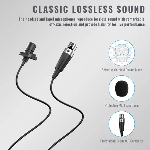 Vista 5 de Phenyx Pro Sistema de micrófono inalámbrico PTU-52-2B Bundle con transmisor Bodypack PWB-4200
