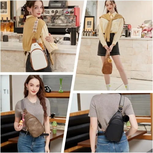 Vista 7 de WSRYDJDL Bolso cruzado pequeño de piel sintética para mujer, bolso bandolera para viajes, senderismo, ciclismo