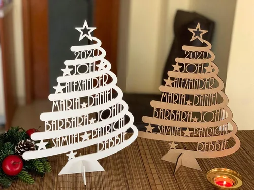 Vista 5 de Árboles de Navidad personalizados con nombres de familia personalizados, decoración de Navidad 2025, regalo para la familia, decoración del hogar