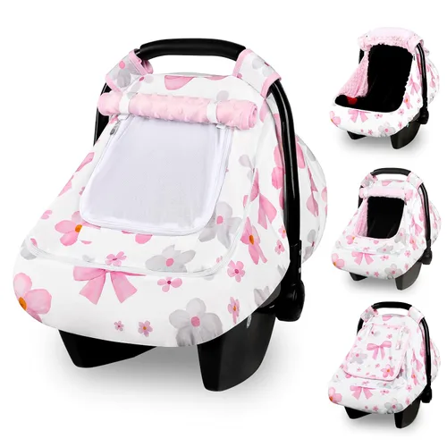 Vista 11 de Hooyax Funda de asiento de automóvil para bebé con doble cremallera, toldo de malla extra grande para asiento de automóvil, protección contra todas