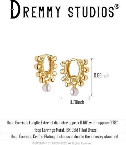 Vista 7 de Dremmy Studios arracadas de oro de 18quilates, dublé de oro, exquisitas, con borlas, abiertas, colgantes, con cruces, gotas, formas geométricas