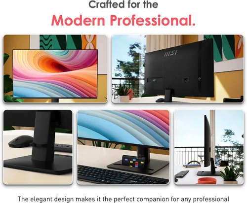 Vista 8 de MSI PRO MP275 E2 - Monitor de oficina para juegos IPS 1920 x 1080 (FHD) de 27 pulgadas, 120Hz, sincronización libre, HDMI, DisplayPort, puerto VGA