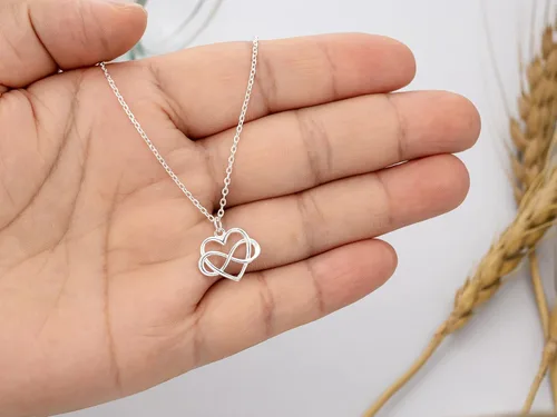Vista 5 de RareLove Regalos para hermanas de hermana, hermana mayor, collar de plata de ley 925 con corazón infinito pequeño para cumpleaños de hermanas