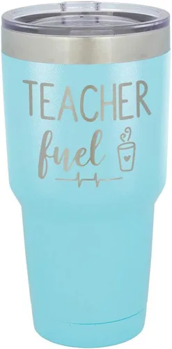 Vista 15 de TEACHER FUEL Vaso negro de 30 onzas con popote y tapa superior deslizante Taza de viaje de acero inoxidable Comparar con Yeti Rambler